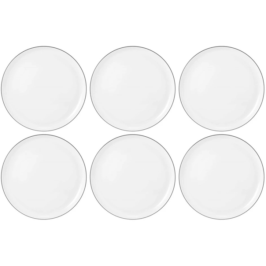 SELTMANN LIDO Black LINE 6 Dinner Plate Set 26 cm