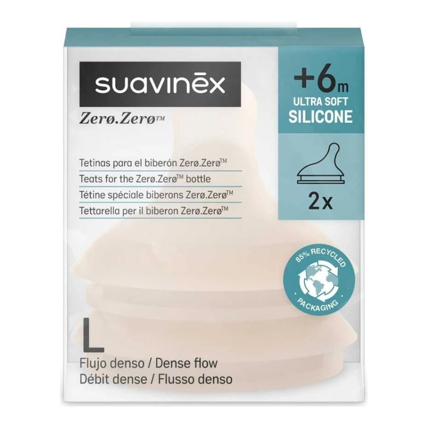 SUAVINEX ZERO ZERO ANTI-COLIC TEATS FOR BOTTLES, FROM 6 MONTHS+, 2 PCS, LIGHT – 2