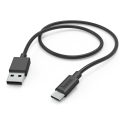 Hama 00201594 USB kabelis USB 2.0 1 m USB A USB C Melns Hama 00201594 USB kabelis USB 2.0 1 m USB A USB C Melns