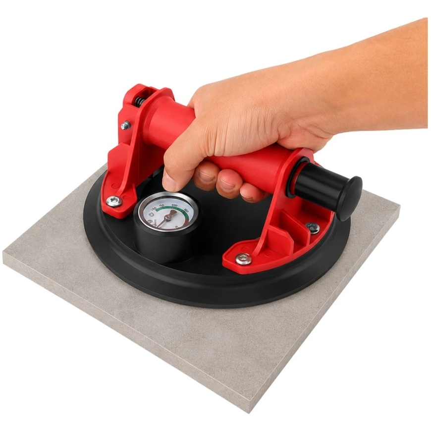 Lean Vacuum Suction Cup for Tiles, Glaze, and Glass with Pressure Gauge 20 cm – 3