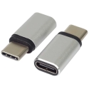 „PremiumCord“ adapter USB-C pesa - USB-C pistik, hõbedane „PremiumCord“ adapter USB-C pesa - USB-C pistik, hõbedane