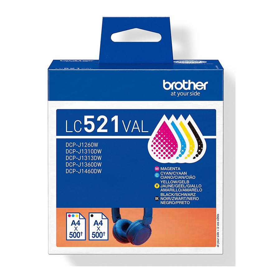 Brother LC521VAL Genuine Ink Cartridge Value Pack