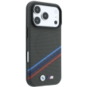 BMW M Quadrille Kevlar-pattern three-color lines and metal logo MagSafe case for iPhone 18 Pro Max / 17 Pro BMW M Quadrille Kevlar-pattern three-color lines and metal logo MagSafe case for iPhone 18 Pro Max / 17 Pro