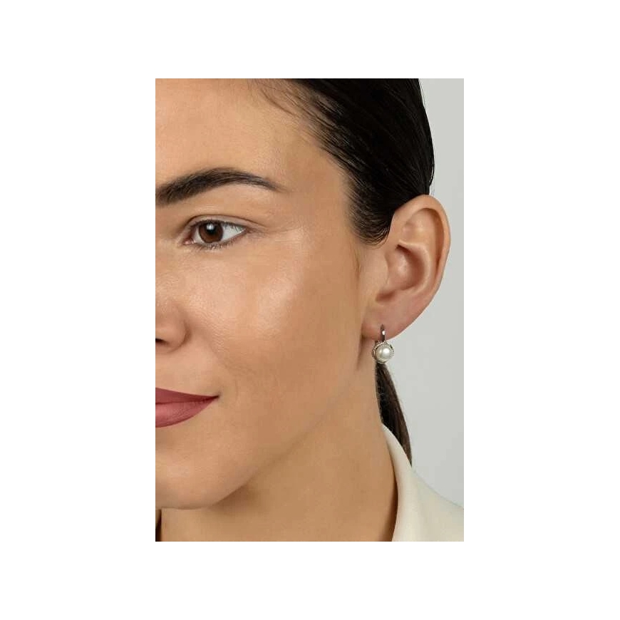 Brilio Silver Silver Hanging Earrings with Freshwater Pearl Accents EA1249W – 2