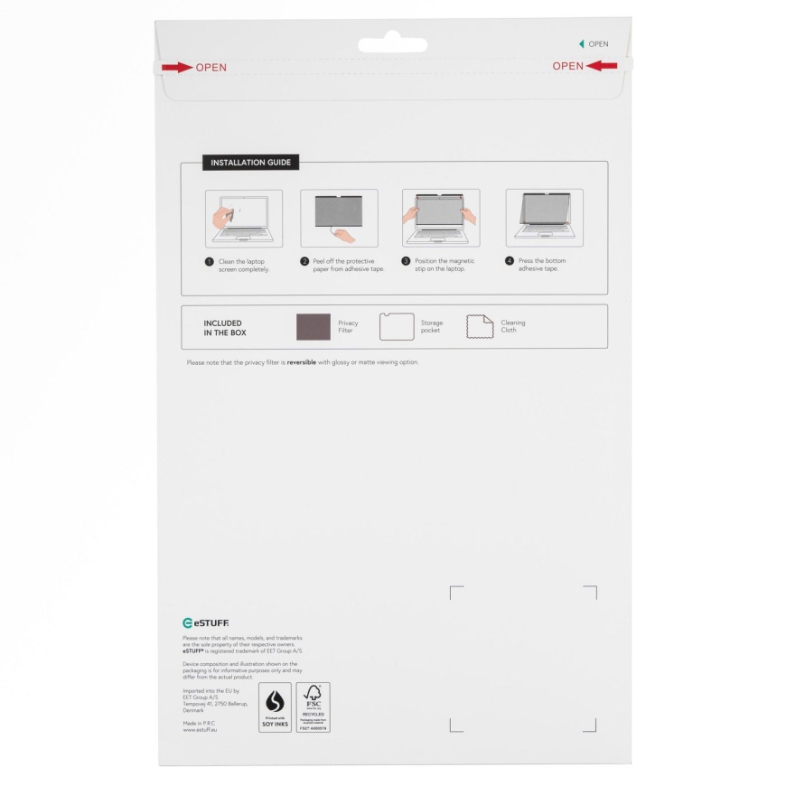 eSTUFF GLBMMB15-23 privaatsusfilter ekraanile 38,9 cm (15.3") Sülearvuti Raamideta ekraani privaatsusfilter – 2