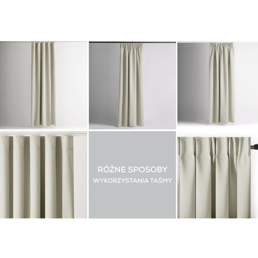 Cream Curtain with Pleats AmeliaHome 140 × 260 cm – 2