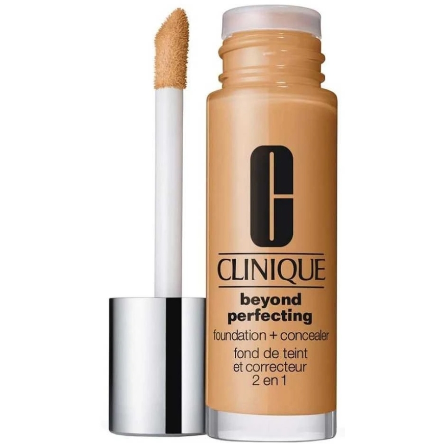 Clinique Beyond Perfecting Full Coverage Natural Finish Liquid Makeup and Concealer 2-in-1, 10 Honey Wheat, 30 ml