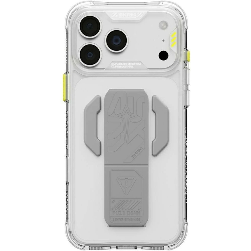 Skinarma Helio CE Grip Stand jaoks mõeldud kate, sobib iPhone 18 Pro / 17 Pro, läbipaistev. – 3