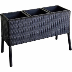 Home4You Flower Box WICKER 78x33xH54cm, black