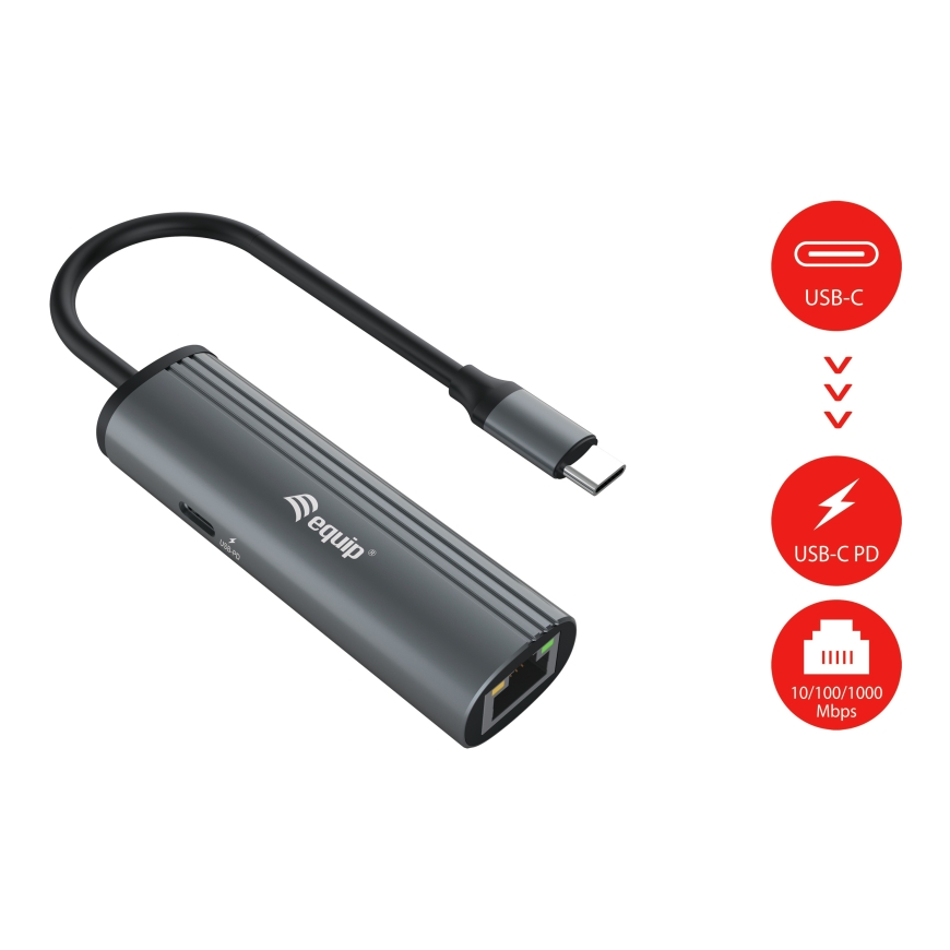 Equip 133486 sülearvuti dokk ja pordireplikaator USB tüüp-C Must, Hall – 2