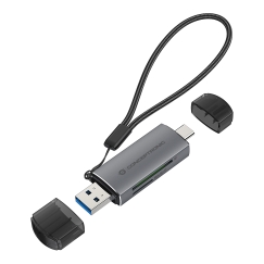 Conceptronic BIAN05G karšu lasītājs USB 3.2 Gen 1 (3.1 Gen 1) Type-A/Type-C Pelēks