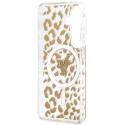 Guess IML Leopard Print Triangle MagSafe Case for Samsung Galaxy S26 in Brown Color Guess IML Leopard Print Triangle MagSafe Case for Samsung Galaxy S26 in Brown Color