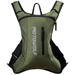 MotoWolf Hydration Army Backpack Green MB7AG, with water reservoir