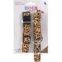 Mondex LEOPARD DOG COLLAR WITH LEASH Mondex LEOPARD DOG COLLAR WITH LEASH