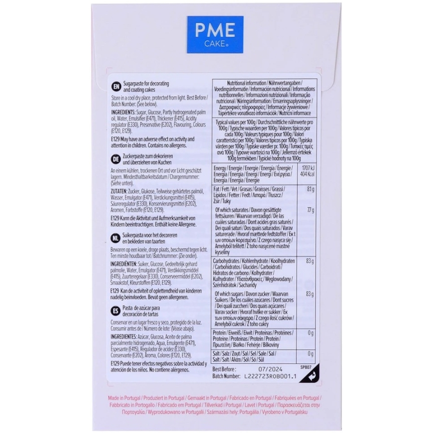 PME Sugar Paste - Light Pink, 250 g – 2