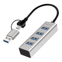 LogiLink UA0455 keskitin USB 3.2 Gen 1 (3.1 Gen 1) Type-A + Type-C 5000 Mbit/s Alumiini LogiLink UA0455 keskitin USB 3.2 Gen 1 (3.1 Gen 1) Type-A + Type-C 5000 Mbit/s Alumiini