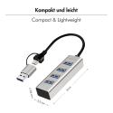 LogiLink UA0455 хаб-разветвитель USB 3.2 Gen 1 (3.1 Gen 1) Type-A + Type-C 5000 Мбит/с Алюминий LogiLink UA0455 хаб-разветвитель USB 3.2 Gen 1 (3.1 Gen 1) Type-A + Type-C 5000 Мбит/с Алюминий
