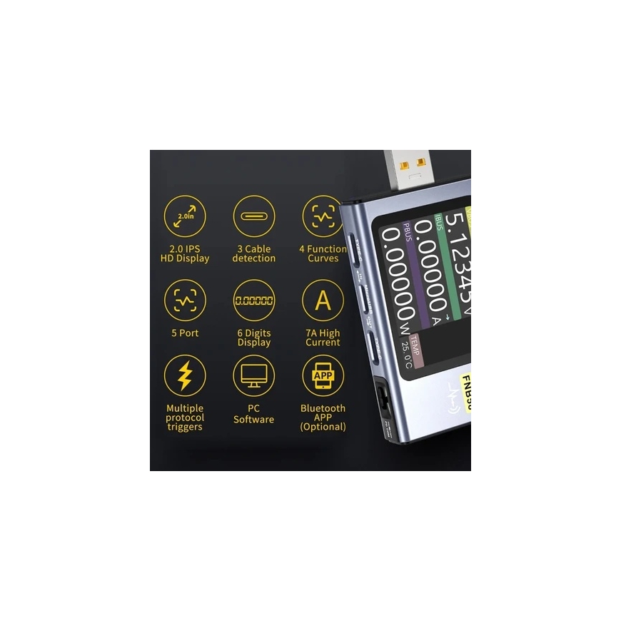 Тестер USB с Bluetooth 140W FNIRSI FNB58 – 4