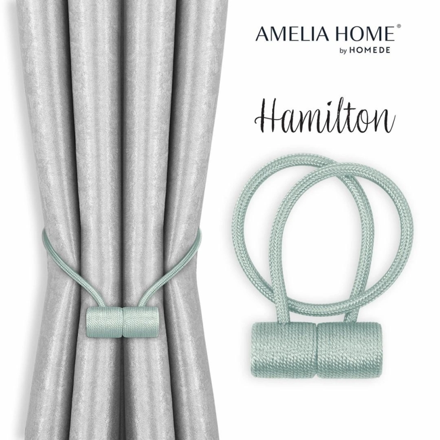 AmeliaHome Užuolaidu rišikļi Hamilton gaiši zili
