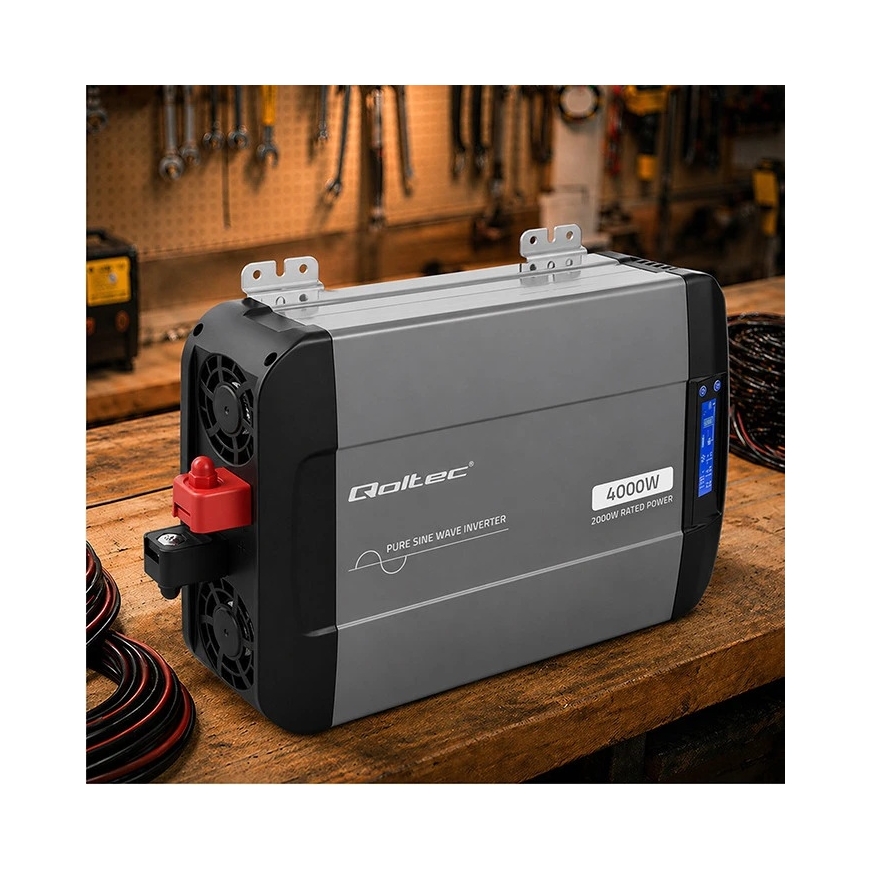 Qoltec Puhdas Sinimuotoaalto | 12V – 230V | 2000/4000W – 4