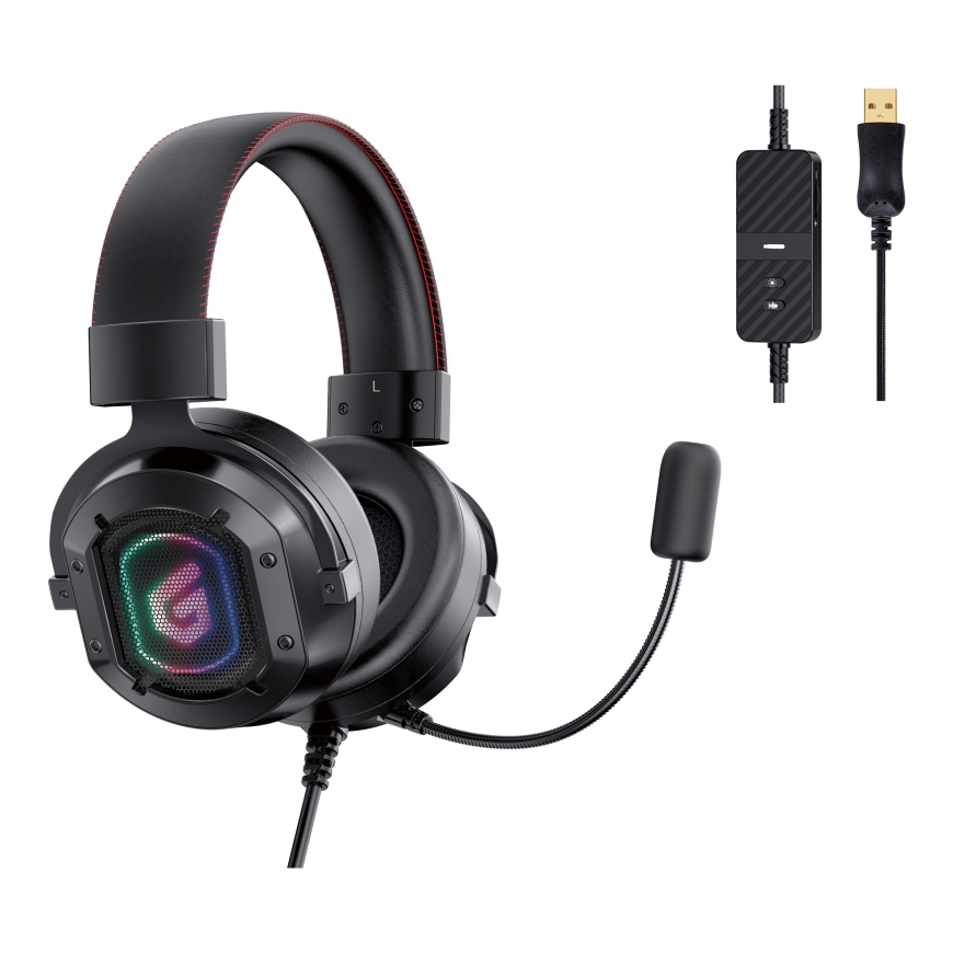 Conceptronic ATHAN02B kõrvaklapid ja peakomplekt Kõrvaklapp Juhtmega ühendatud Peavõru Mängimine USB tüüp A Must – 2