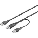 Deltaco USB Cable 2x USB-A - USB-A 0.3 m Black (USB2-16)