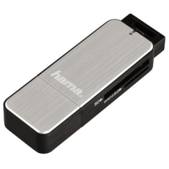 Hama 123900 kortelių skaitytuvas USB 3.2 Gen 1 (3.1 Gen 1) Juoda, Sidabras