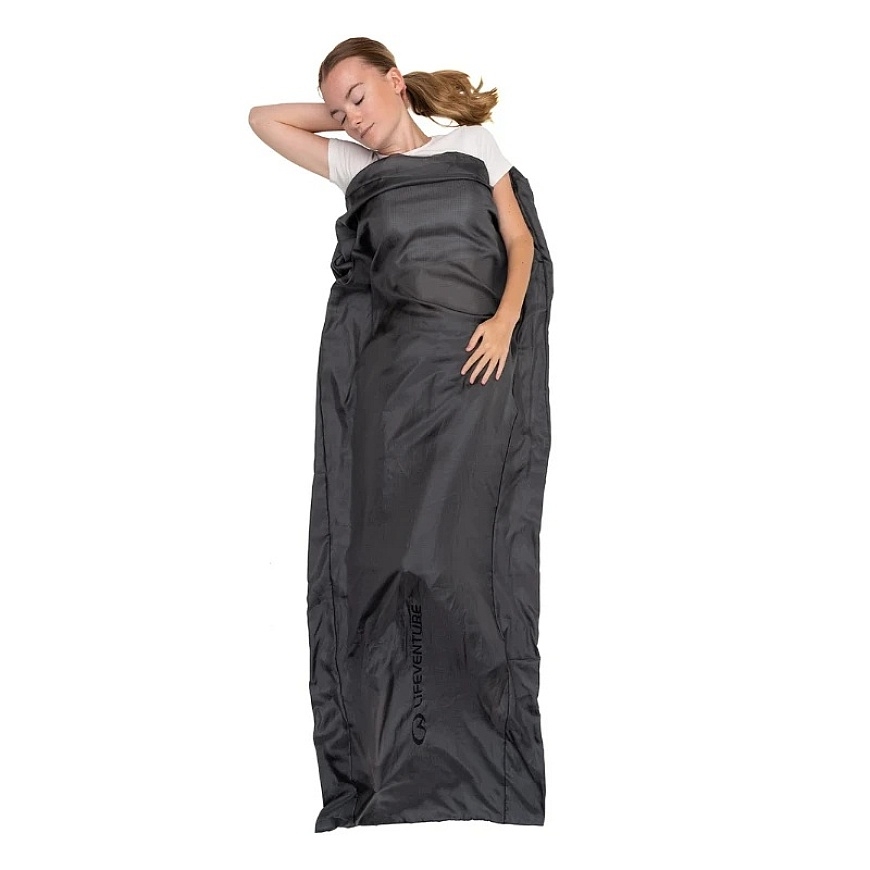 Lifeventure Silk Sleeping Bag Liner Rectangular - Rectangular Sleeping Bag Liner