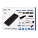 LogiLink UA0314 cieto disku uzglabāšanas sistēma SSD diska korpuss Melns M.2 LogiLink UA0314 cieto disku uzglabāšanas sistēma SSD diska korpuss Melns M.2