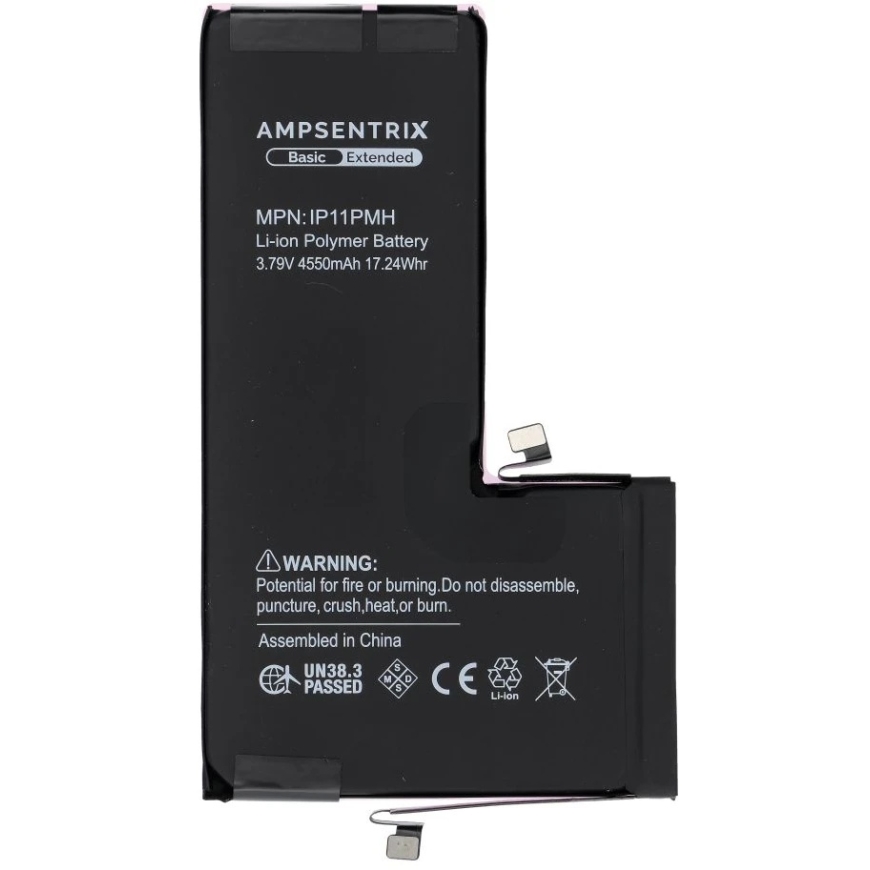 „Oem AmpSentrix Basic“ baterija, skirta „iPhone 11 Pro Max“ (didelių talpos 4550 mAh) – 4