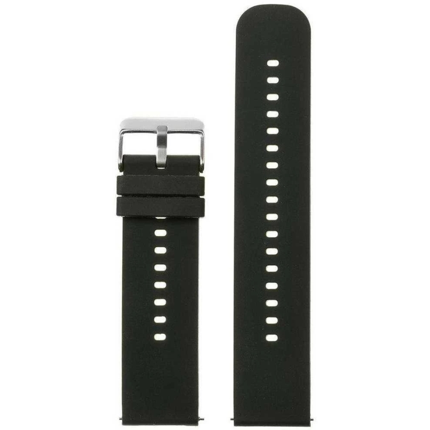 Pacific U27 rubber watch strap - black/silver - 18mm