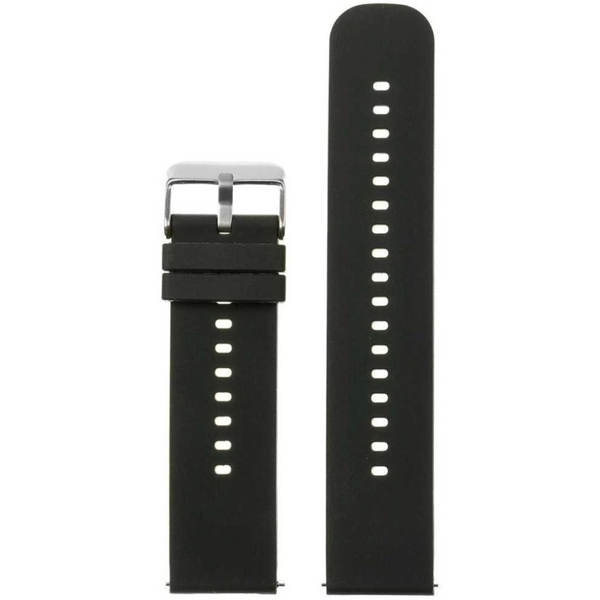Pacific U27 rubber watch strap - black/silver - 18mm – 2