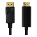 LogiLink CV0127 video cable adapter 2 m DisplayPort HDMI Type A (Standard) Black