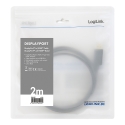 LogiLink CV0127 video cable adapter 2 m DisplayPort HDMI Type A (Standard) Black