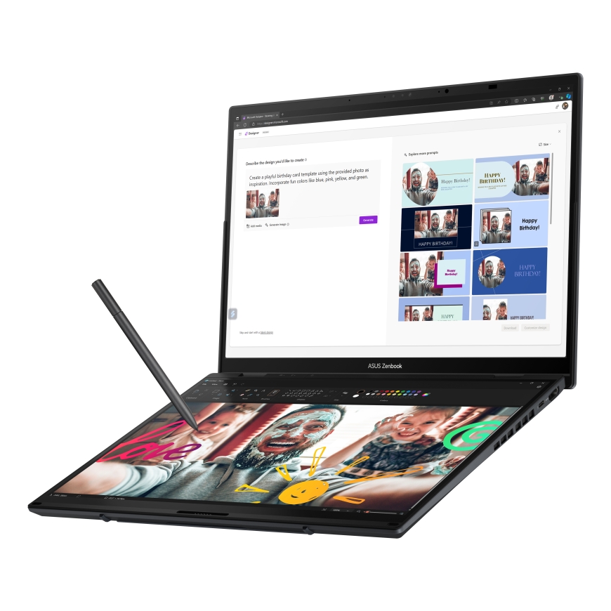 Nešiojamas kompiuteris ASUS Zenbook Duo OLED UX8406CA-QL194W – 14 colių WUXGA OLED, Intel Core Ultra 9-285H, 32 GB RAM, 1 TB SSD – 4
