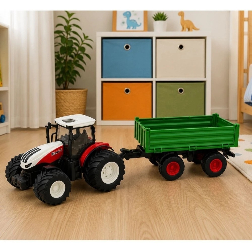 Lean Toys Tractor 1:24 with Trailer – 5