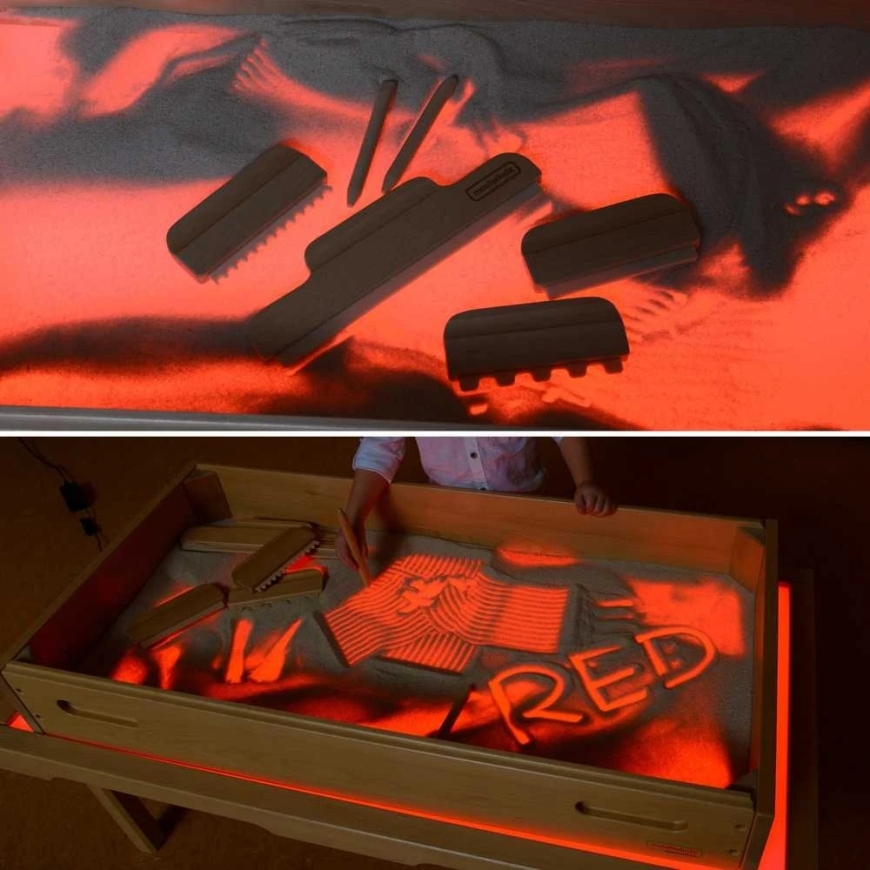 MASTERKIDZ sensory rectangular sand play tray with LED panel – 4
