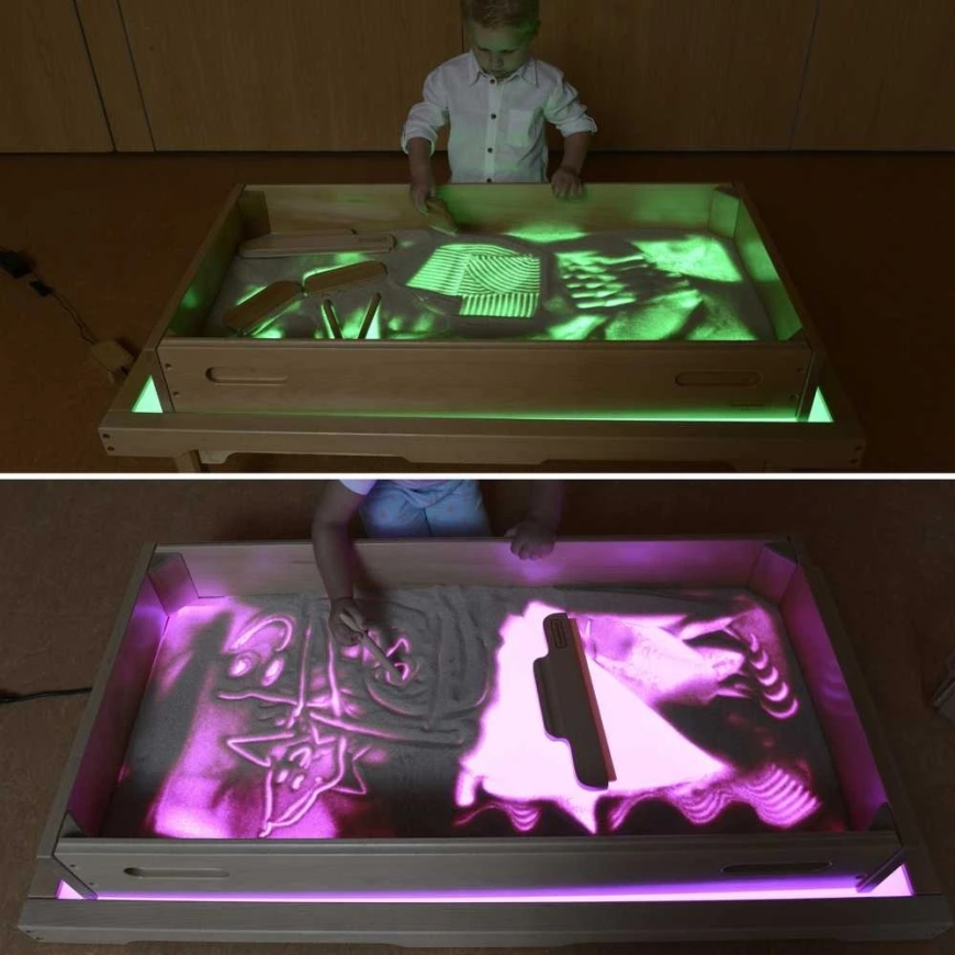 MASTERKIDZ sensory rectangular sand play tray with LED panel – 5