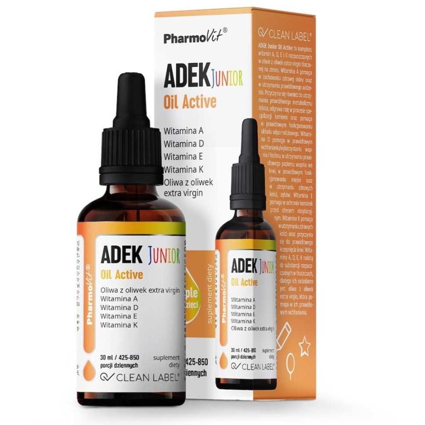 Pharmovit ADEK Junior eļļa aktīvs uztura
