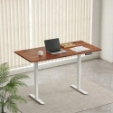Adjustable Height Table Up Up Bjorn II White, Top M Dark Walnut Color