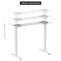 Adjustable Height Table Up Up Bjorn II White, Top M Dark Walnut Color