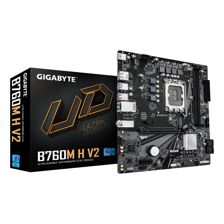 GIGABYTE B760M H V2 emaplaat Intel B760 Express LGA 1700 Mikro ATX