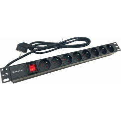 Шаковщик Conexpro 19" распределительный щит 8x 230В FR, 16A, 1.4м, черный