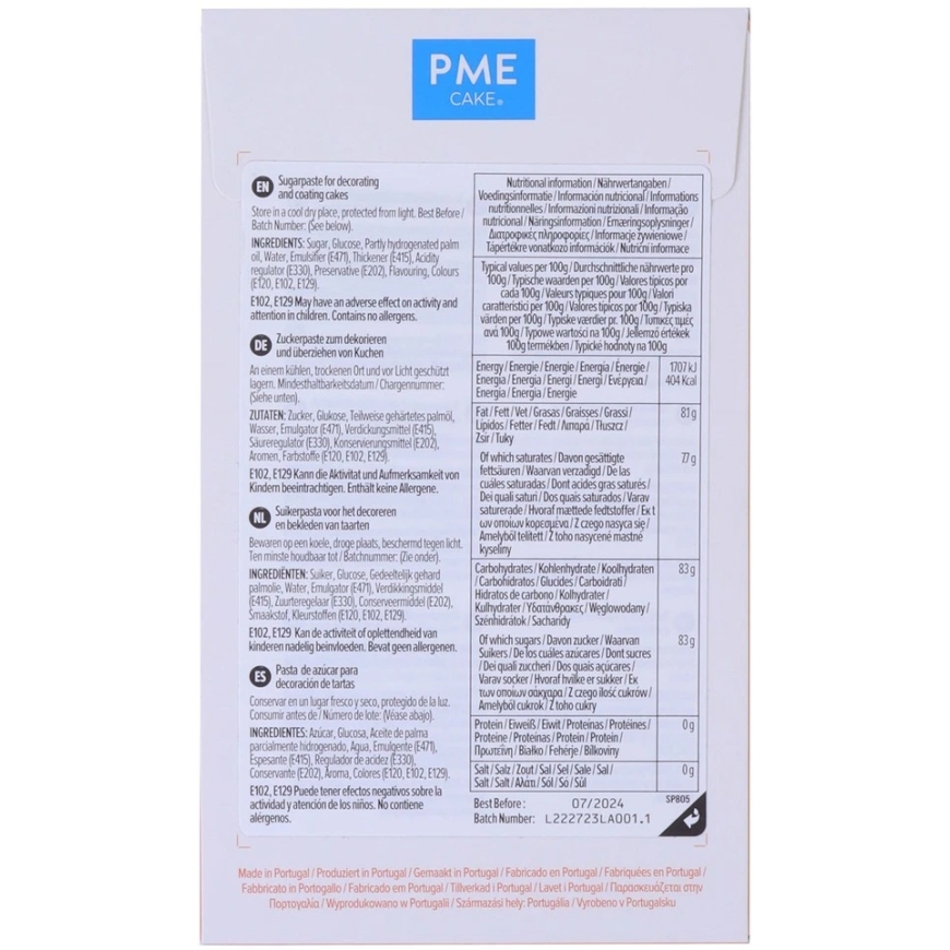 PME Sugar Paste - Orange, 250 g – 2