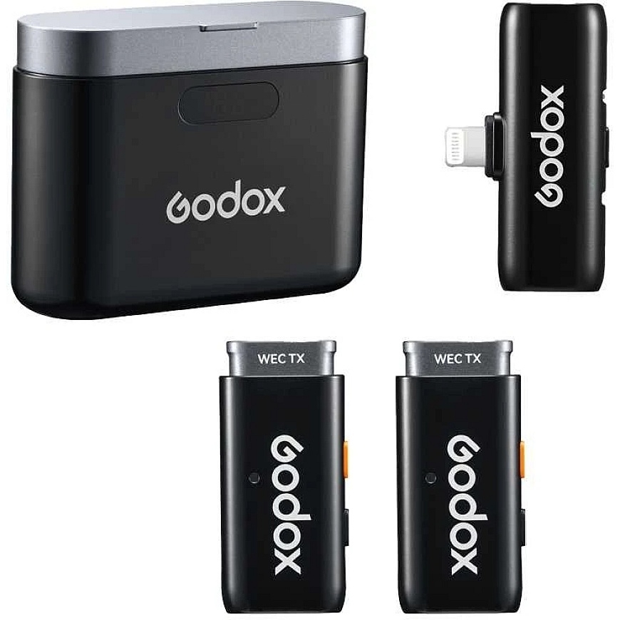 Microphone system - Godox WES1 KIT2 wireless microphone 200m range 24h battery – 3