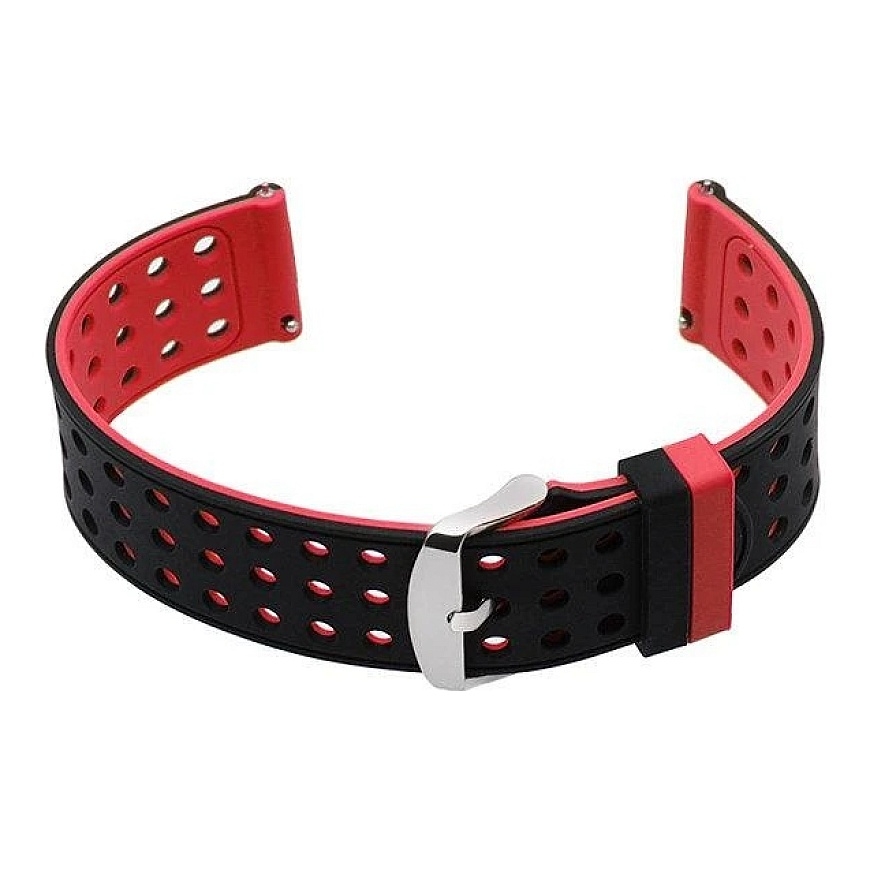 Pacific Rubber Watch Strap U12 - Black/Red - 20mm