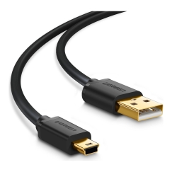 Ugreen 10355 USB-kaabel USB 2.0 1 m USB A Mini-USB B Must
