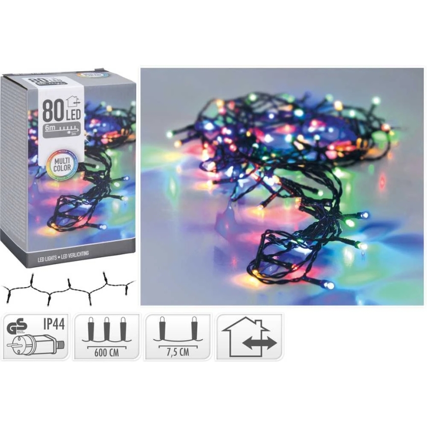Mondex LED CHAIN 80 MULTI WW OUTDOOR