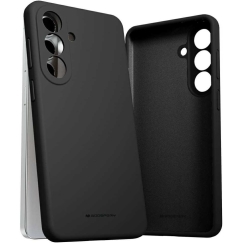 Dēklis Mercury Silicone, mõeldud Samsung Galaxy S26+ jaoks, musta värvi.