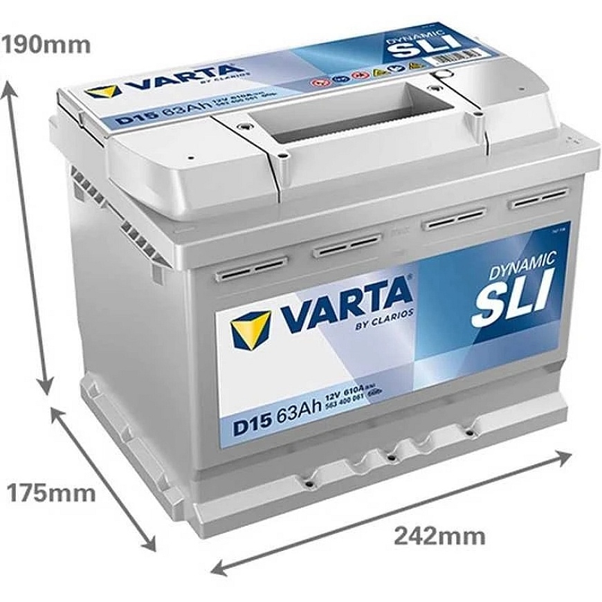 Varta Akumuliatorius 63 Ah 610 A EN 12V – 4